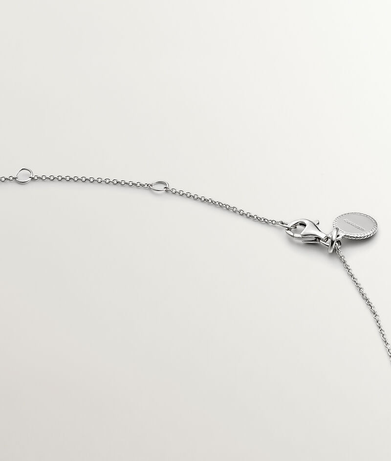 Colgante de plata 925 con topacio blanco y orla de zafiros blancos