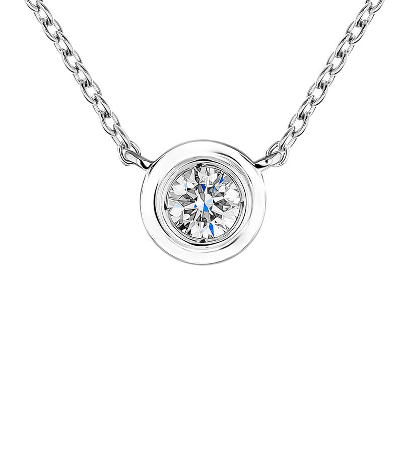 Colgante de oro blanco de 18K con diamante
