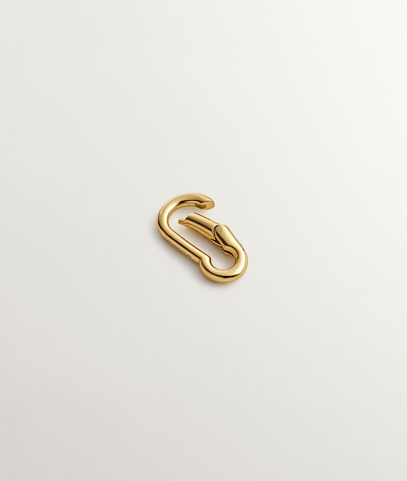 Charm mosquetón de plata 925 bañada en oro amarillo de 18K