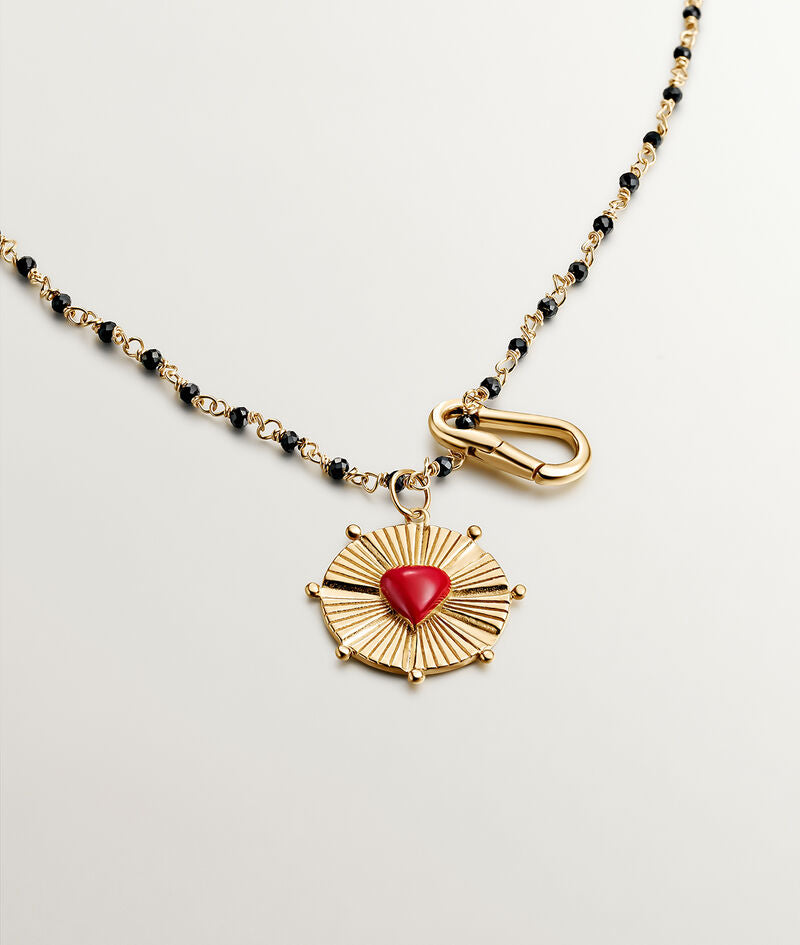 Charm mosquetón de plata 925 bañada en oro amarillo de 18K
