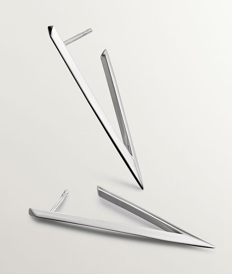 Pendientes grandes triangulares de plata 925