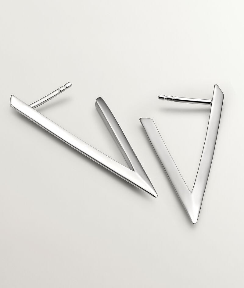 Pendientes grandes triangulares de plata 925