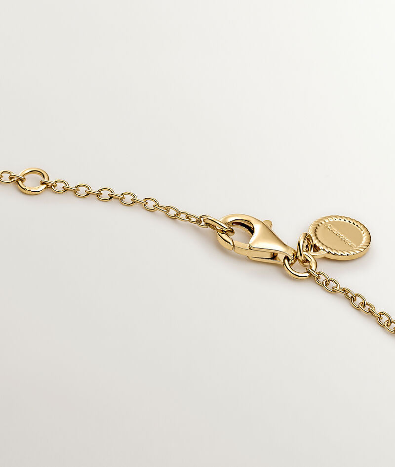 Colgante de plata 925 bañada en oro amarillo de 18K con corazón y esmaltado rojo