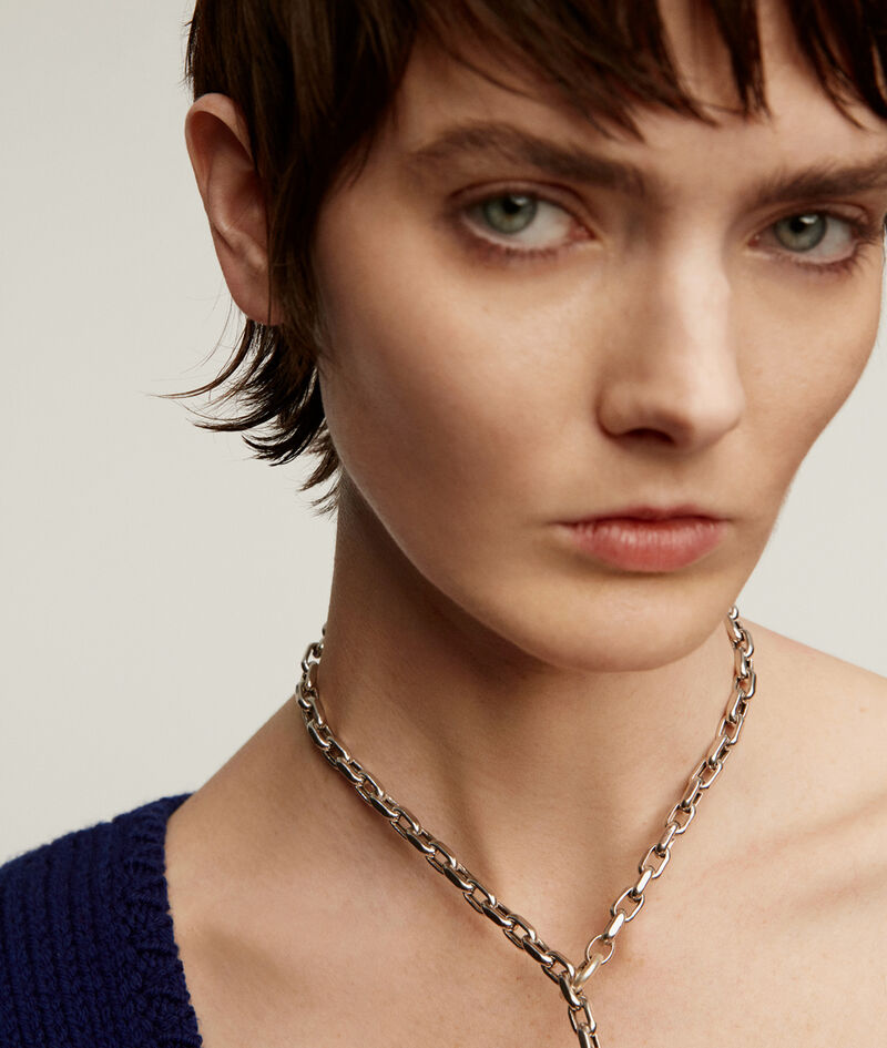 Collar de eslabones forza de plata 925 45cm