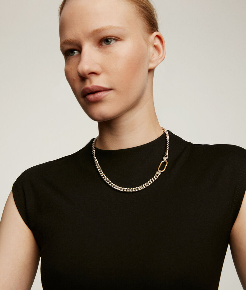 Cadena de eslabones barbados de plata 925